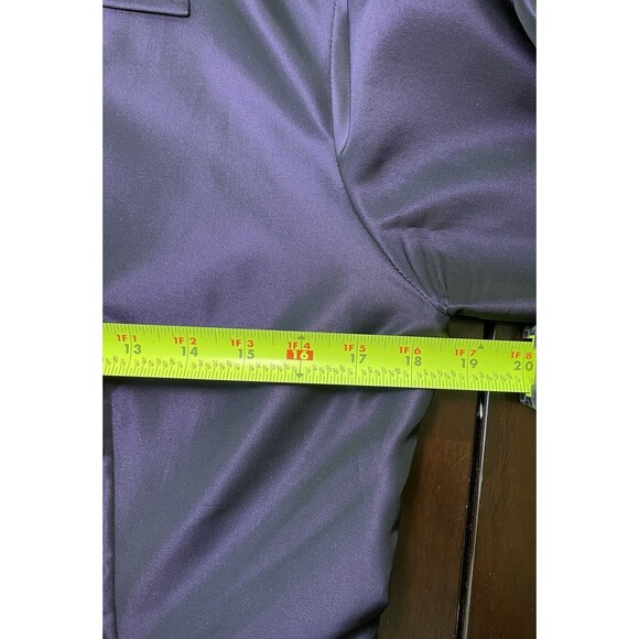 Ann Taylor Women Tops Blouses Shimmering Purple Acetate Knotted Buttons, Size 8P - Picture 8 of 11